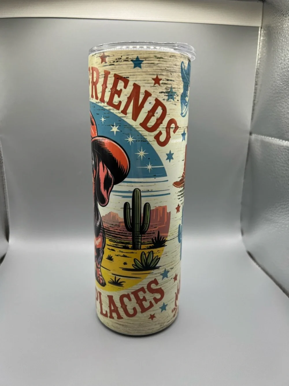 Dachshund Cowboy Graphic Stainless Tumbler - Handmade #O0070C - Picture 4 of 7